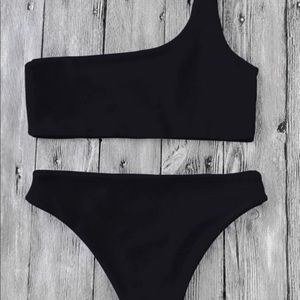 Zaful one shoulder black bikini. New with tags.